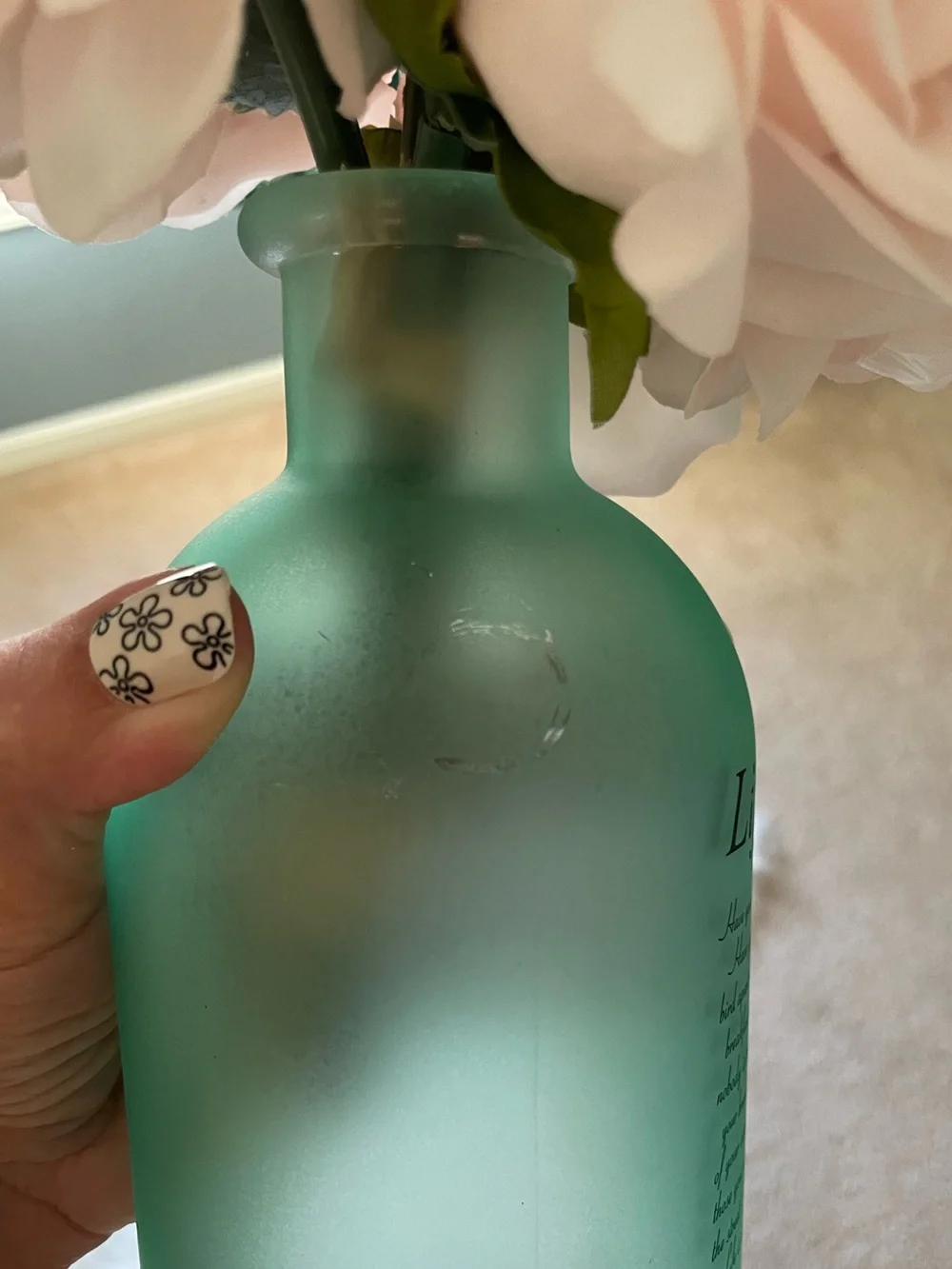 Green sea Glass “life” Vase